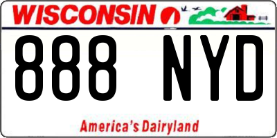 WI license plate 888NYD