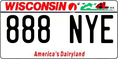 WI license plate 888NYE