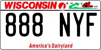 WI license plate 888NYF