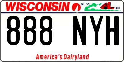 WI license plate 888NYH
