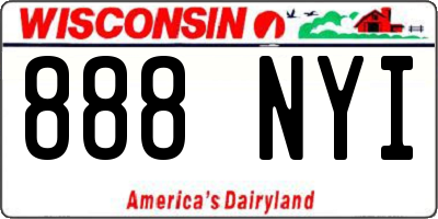 WI license plate 888NYI