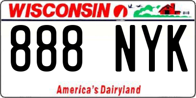 WI license plate 888NYK