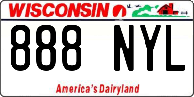 WI license plate 888NYL