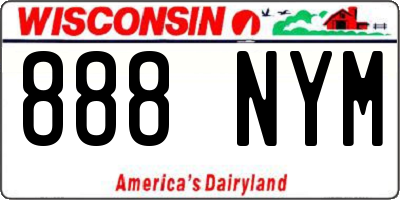 WI license plate 888NYM