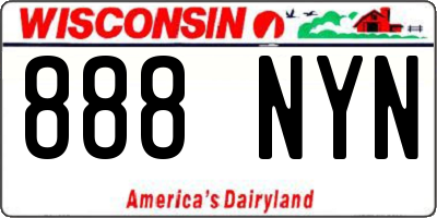 WI license plate 888NYN