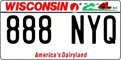 WI license plate 888NYQ