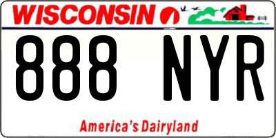 WI license plate 888NYR