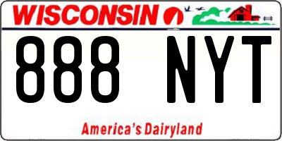WI license plate 888NYT