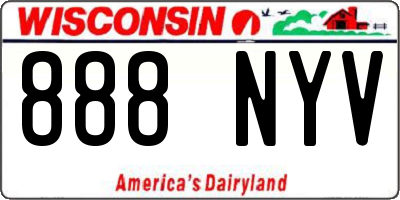 WI license plate 888NYV