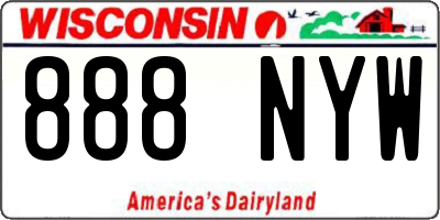 WI license plate 888NYW