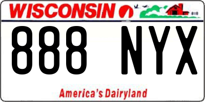 WI license plate 888NYX