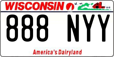 WI license plate 888NYY