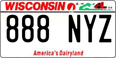 WI license plate 888NYZ