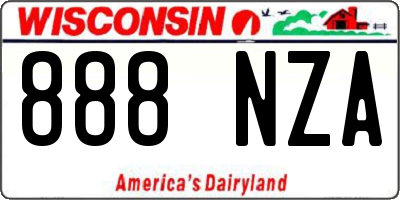 WI license plate 888NZA