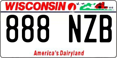 WI license plate 888NZB