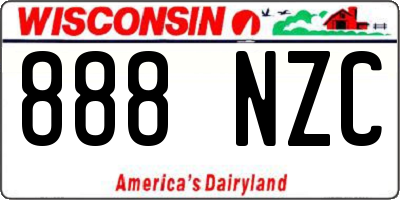 WI license plate 888NZC