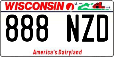 WI license plate 888NZD