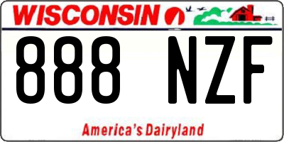 WI license plate 888NZF