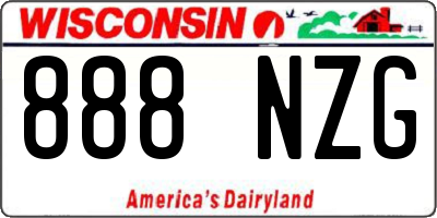 WI license plate 888NZG