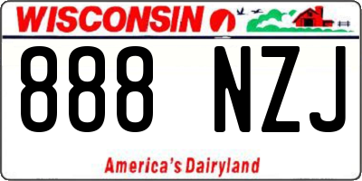 WI license plate 888NZJ