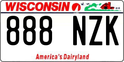 WI license plate 888NZK