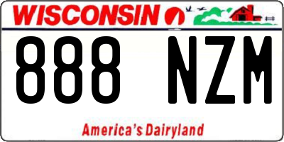 WI license plate 888NZM