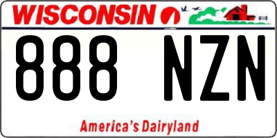 WI license plate 888NZN