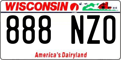 WI license plate 888NZO