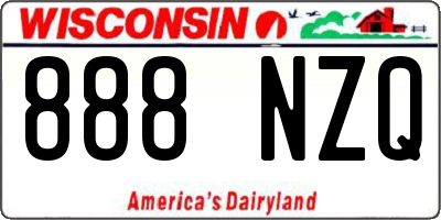WI license plate 888NZQ