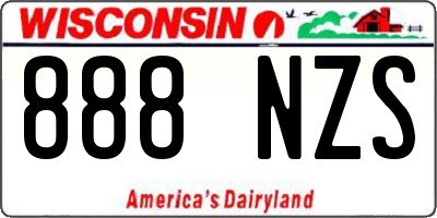 WI license plate 888NZS
