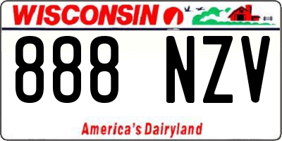 WI license plate 888NZV