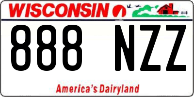 WI license plate 888NZZ