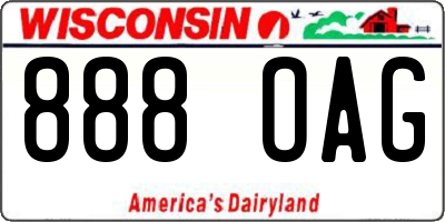 WI license plate 888OAG