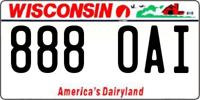 WI license plate 888OAI
