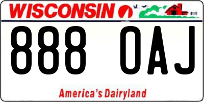 WI license plate 888OAJ