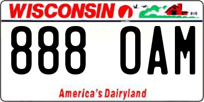 WI license plate 888OAM