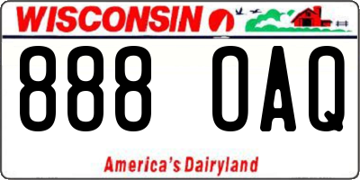 WI license plate 888OAQ