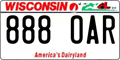 WI license plate 888OAR