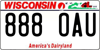 WI license plate 888OAU