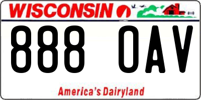 WI license plate 888OAV