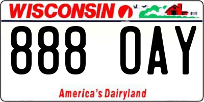 WI license plate 888OAY