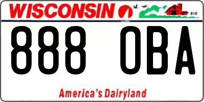 WI license plate 888OBA