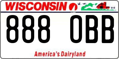 WI license plate 888OBB