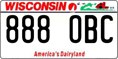 WI license plate 888OBC