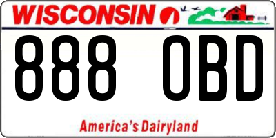 WI license plate 888OBD