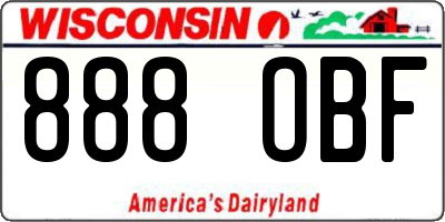 WI license plate 888OBF