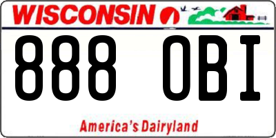 WI license plate 888OBI