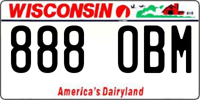 WI license plate 888OBM