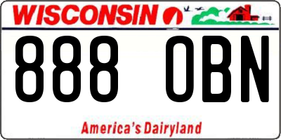 WI license plate 888OBN