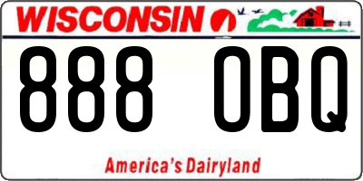 WI license plate 888OBQ